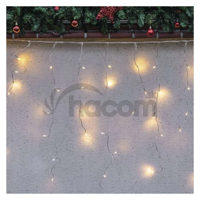 Standard LED spoj. reťaz blikajúca – cencúle, 2,5 m, vonkajšia, teplá/studená biela