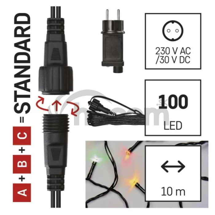 Základná sada pre spojovacie reťaze Standard, 10 m, vonkajšia, multicolor, časovač