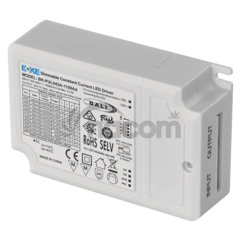 DALI Driver pre LED svietidla CC 1050mA 40W