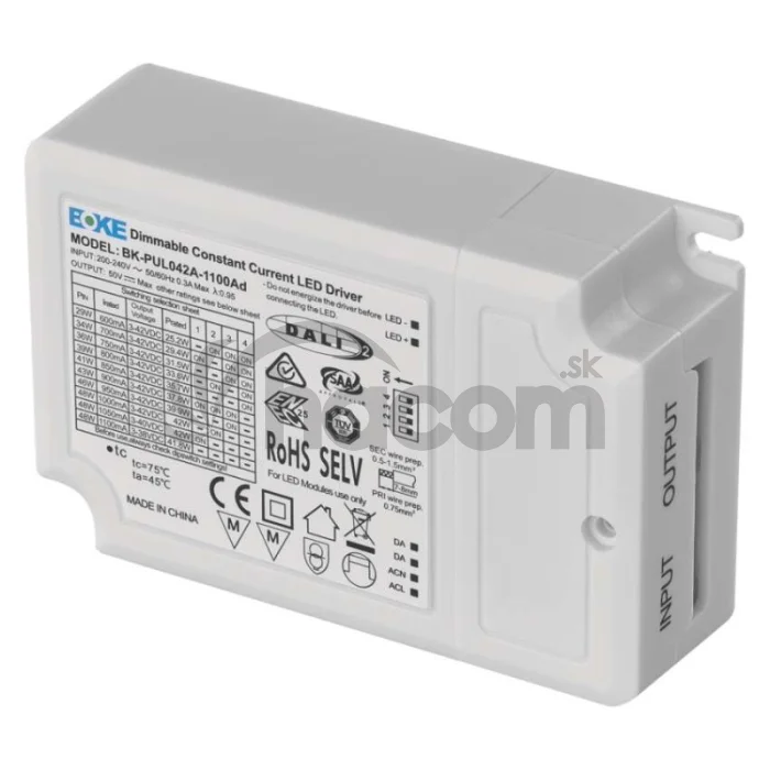 DALI Driver pre LED svietidla CC 1050mA 40W
