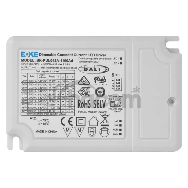 DALI Driver pre LED svietidla CC 1050mA 40W