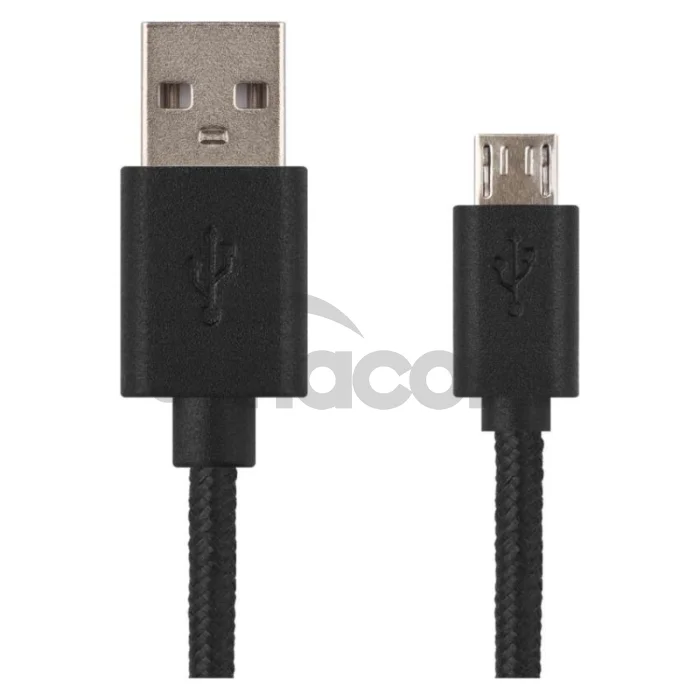 Nabíjací a dátový kábel USB-A 2.0 / micro USB-B 2.0, 2 m, čierny