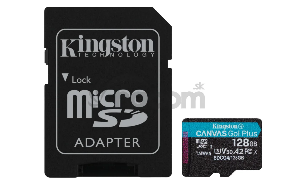 Kingston Canvas Go Plus A2/Micro SDXC/128GB/UHS-I U3/Class 10/+ Adaptér