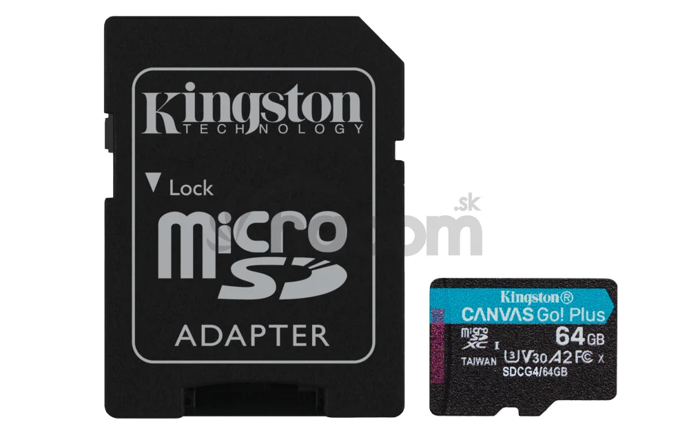 Kingston Canvas Go Plus A2/Micro SDXC/64GB/UHS-I U3/Class 10/+ Adaptér