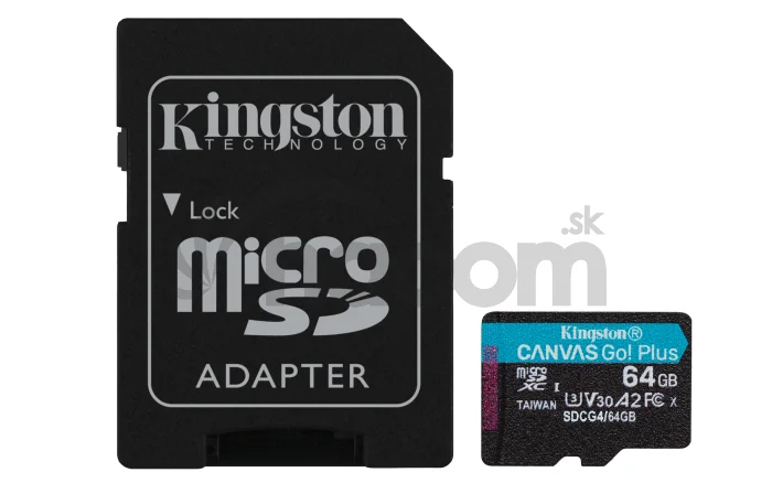 Kingston Canvas Go Plus A2/Micro SDXC/64GB/UHS-I U3/Class 10/+ Adaptér