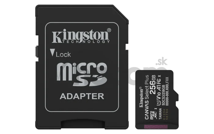 Kingston Canvas Select Plus/Micro SDXC/256GB/UHS-I U1 / Class 10/+ Adaptér