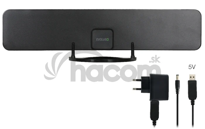 EVOLVEO Xany 2B, 230/5V, aktívna izbová anténa FM/DAB+/DVB-T2, filter LTE,4G,5G