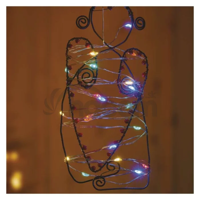 LED vianočná nano reťaz, 1,9 m, 2x AA, vnútorná, multicolor, časovač