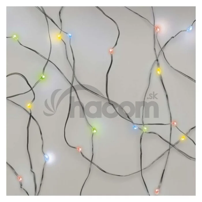 LED vianočná nano reťaz, 1,9 m, 2x AA, vnútorná, multicolor, časovač