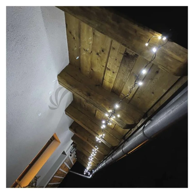 LED vianočná reťaz, 50 m, vonkajšia aj vnútorná, studená biela, programy, časovač