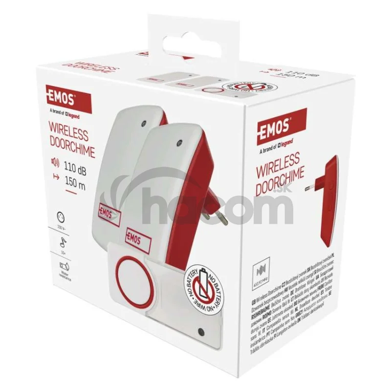 Domový bezdrôtový zvonček bez baterie P5750.2R do zásuvky