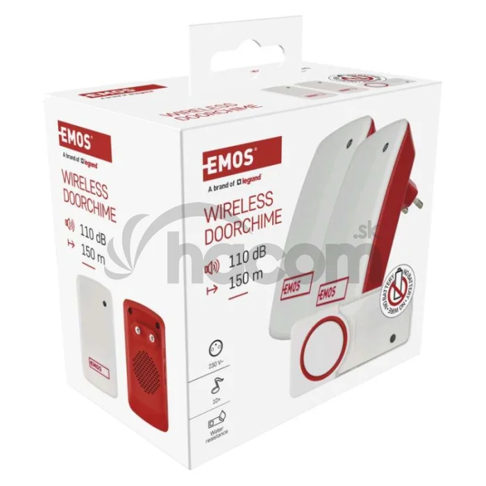 Domový bezdrôtový zvonček bez baterie P5750.2R do zásuvky
