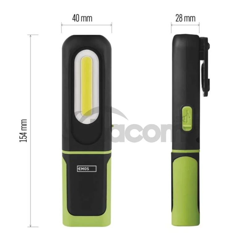 COB LED + SMD LED nabíj. svietidlo P4537, 330 lm, 1200 mAh