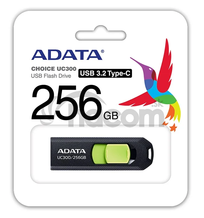 ADATA UC300/256GB/USB 3.2/USB-C/Čierna