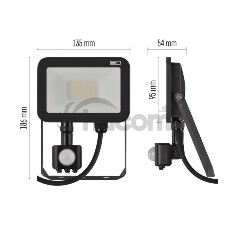 LED reflektor INOVO s pohybovým čidlom, 20W neutrálna biela