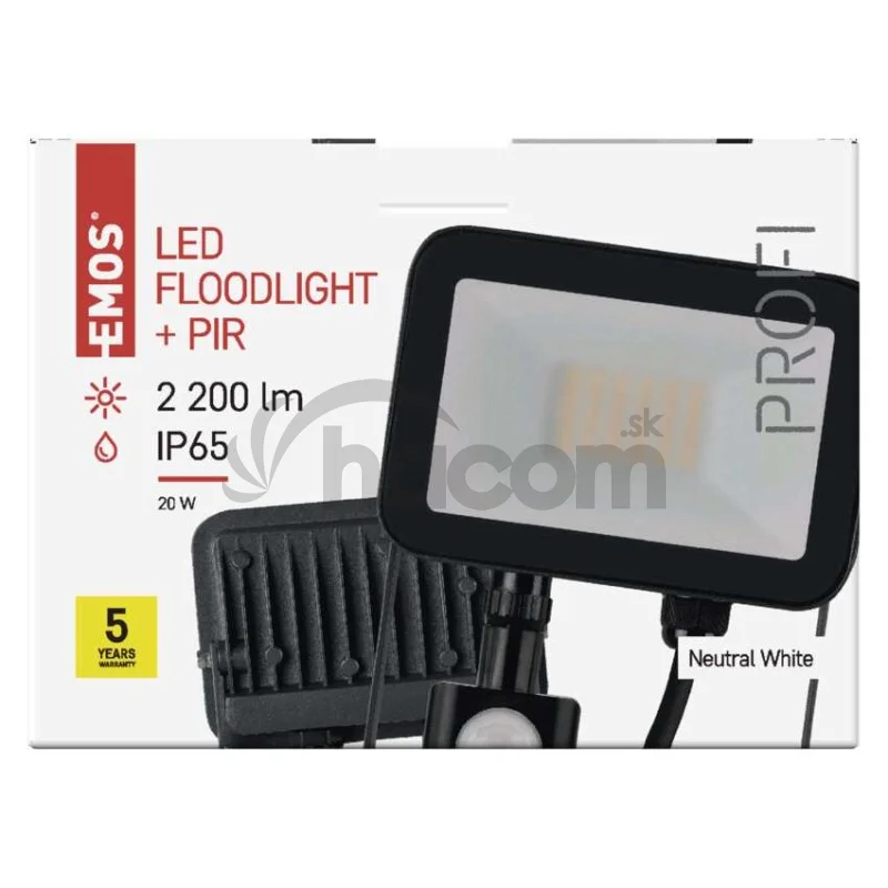 LED reflektor INOVO s pohybovým čidlom, 20W neutrálna biela