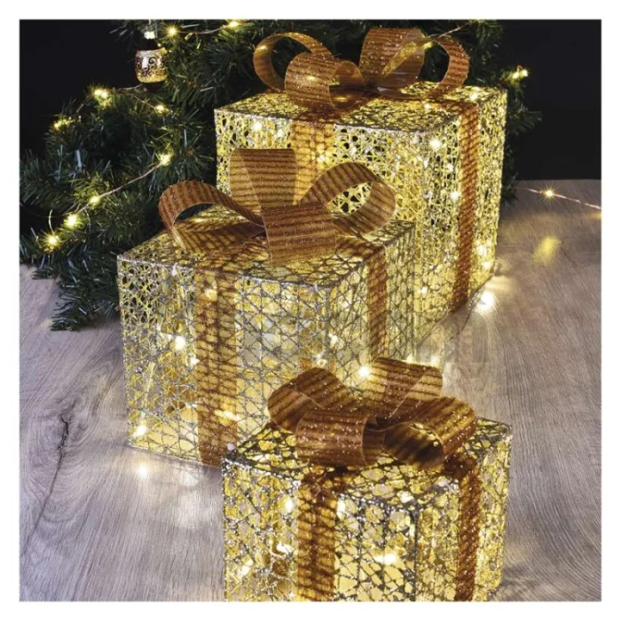 LED darčeky, 3 veľkosti, vnútorné, teplá biela