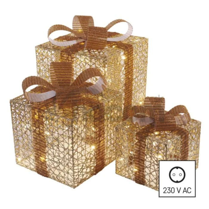 LED darčeky, 3 veľkosti, vnútorné, teplá biela