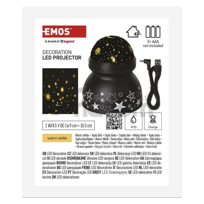 LED dekoratívny projektor – vesmír, 3× AAA vnút.