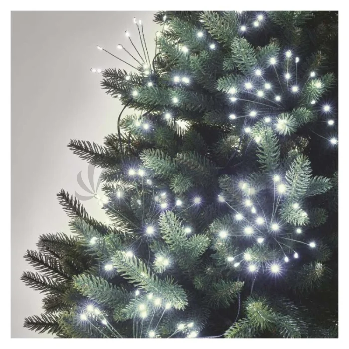 LED svetelná reťaz – svietiace trsy, nano, 2,35 m, vnútorná, studená biela, časovač