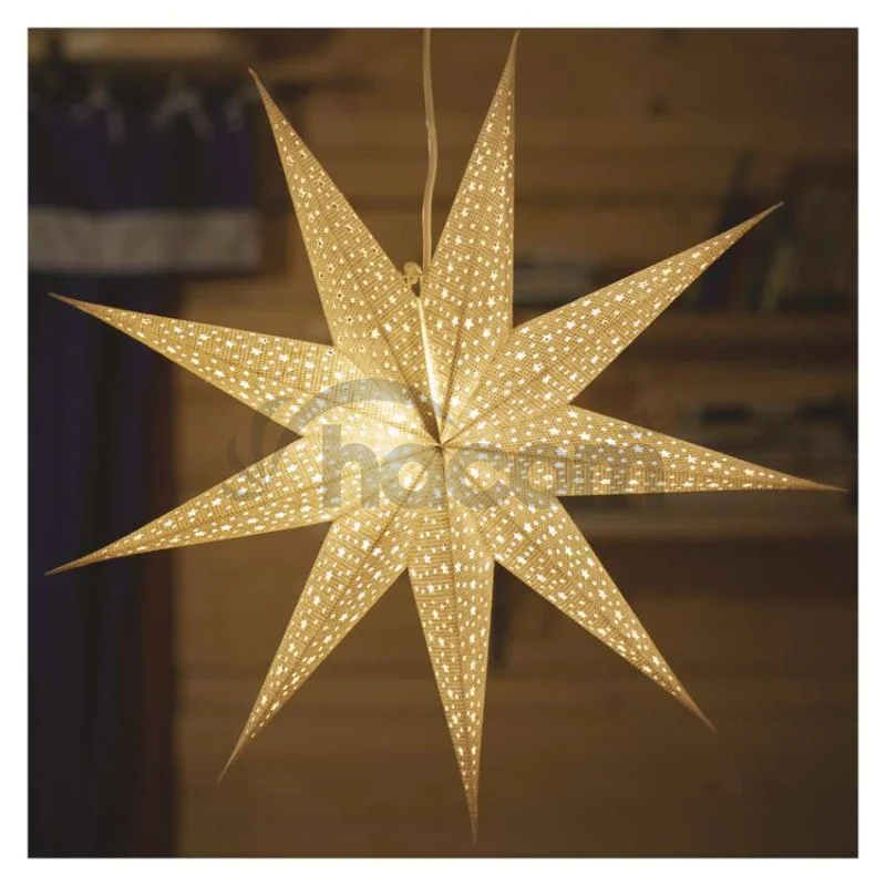 LED hviezda papierová závesná, 60 cm, vnút.
