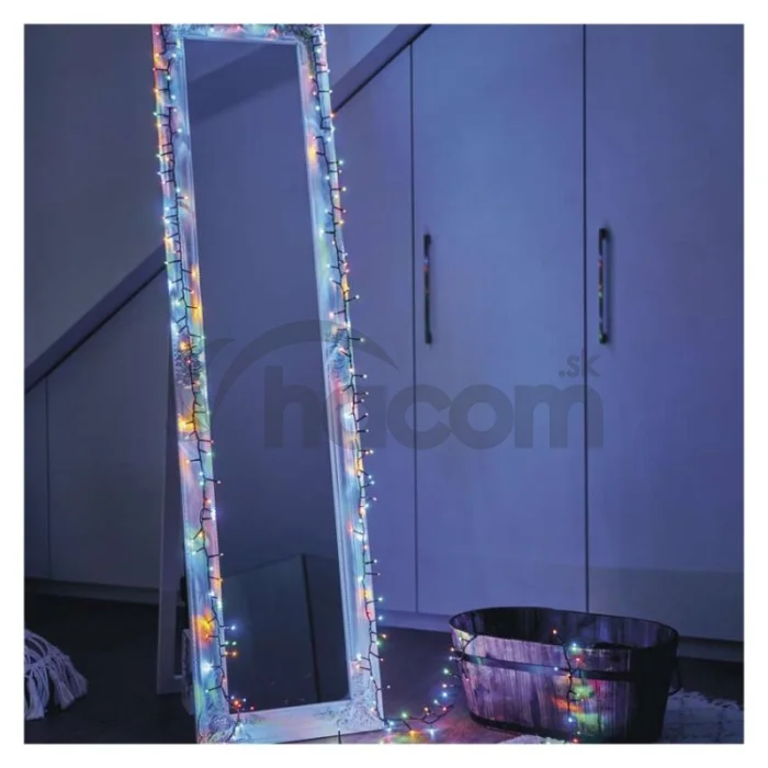 LED vianočná reťaz – ježko, 12 m, vonkajšia aj vnútorná, multicolor, časovač