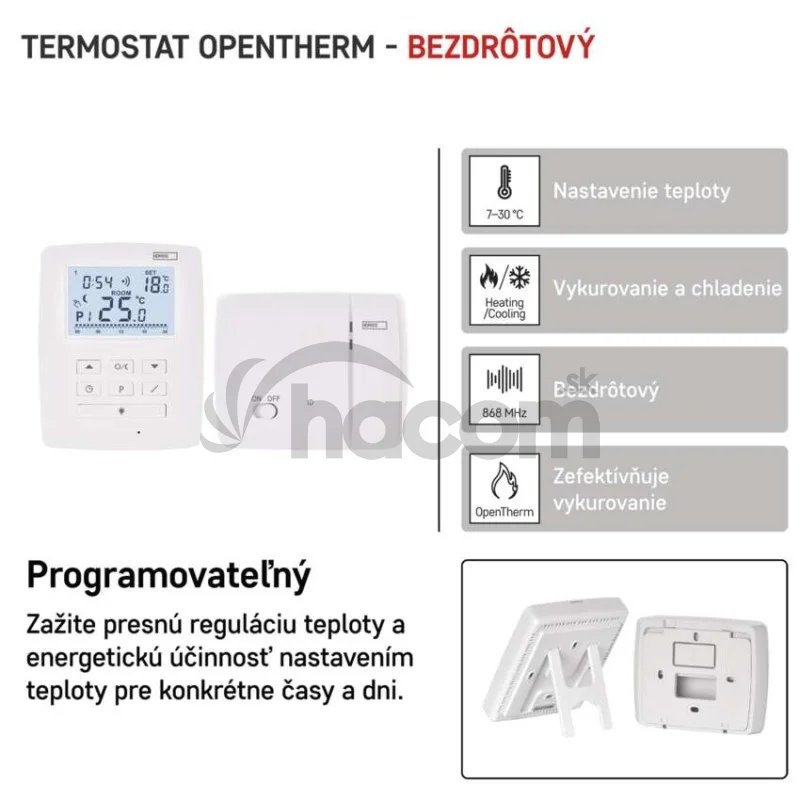 Izbový programovateľný bezdrôtový OpenTherm termostat P5611OT