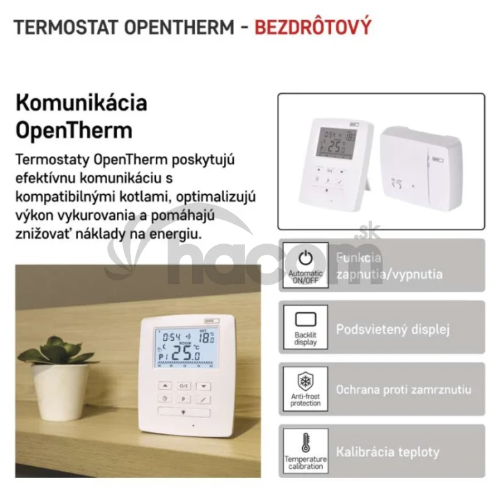 Izbový programovateľný bezdrôtový OpenTherm termostat P5611OT