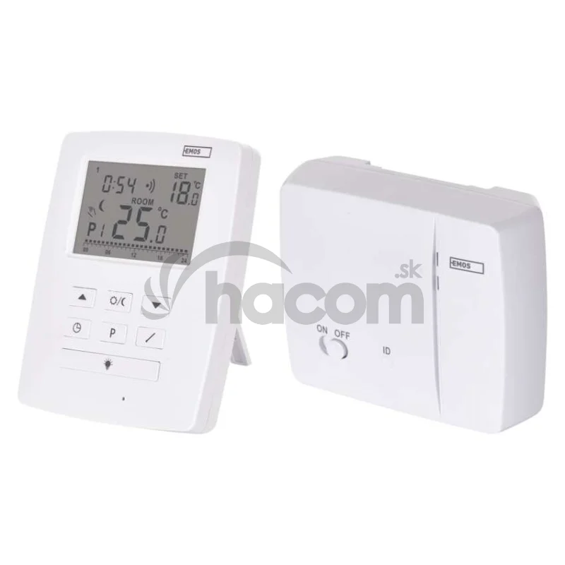 Pokojový programovatelný bezdrátový OpenTherm termostat P5611OT.2R se 2 přijímači