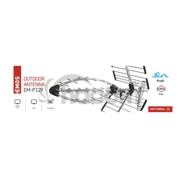 Anténa vonkajšia EM-29U5G, PROFI, 0–200 km, DVB-T2, filter LTE/4G/5G