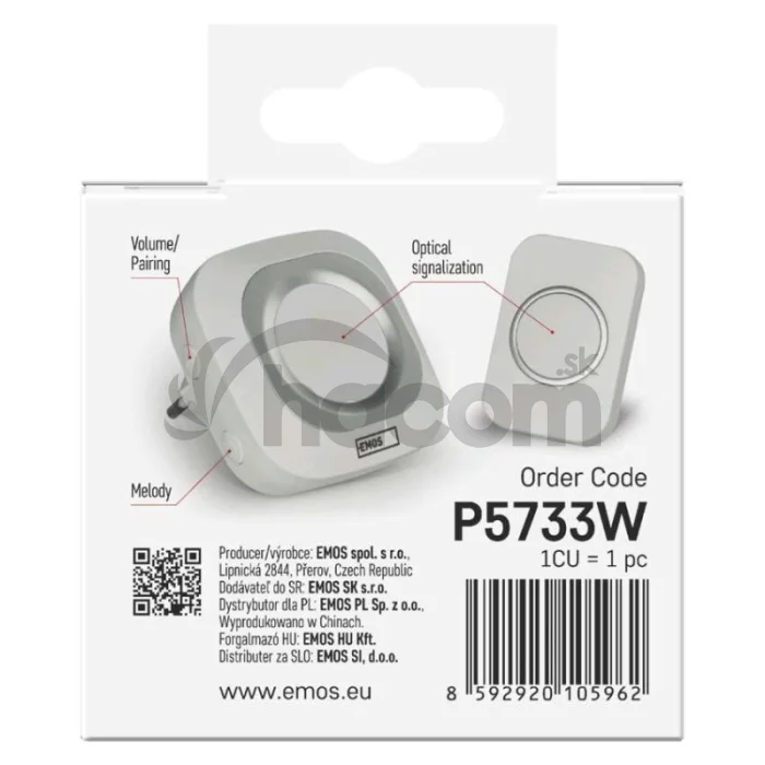 Domový bezdrôtový zvonček P5733W do zásuvky