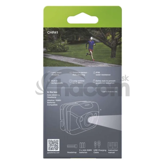LED nabíjacia čelovka GP Discovery CHR41, 300 lm