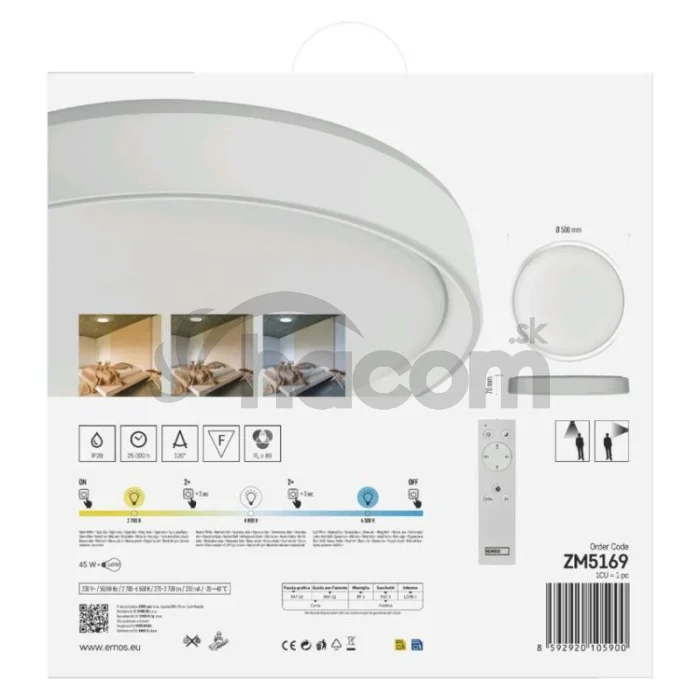LED prisadené svietidlo ILVI, kruhové 45W, stmiev.so zmenou CCT