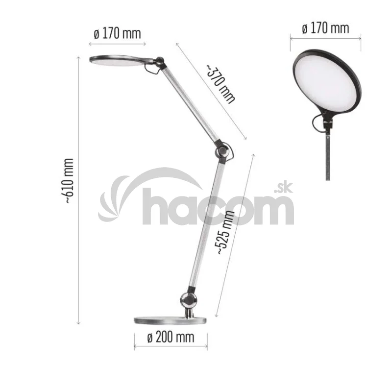 LED stolná lampa KAREN, sivá