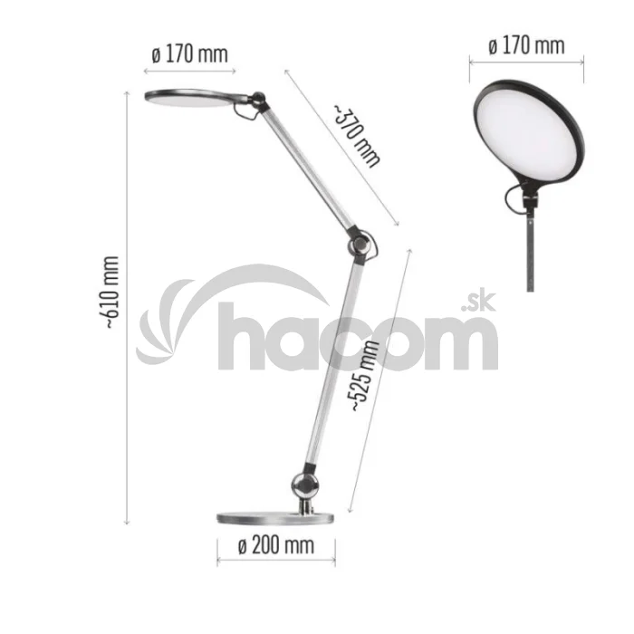 LED stolná lampa KAREN, sivá