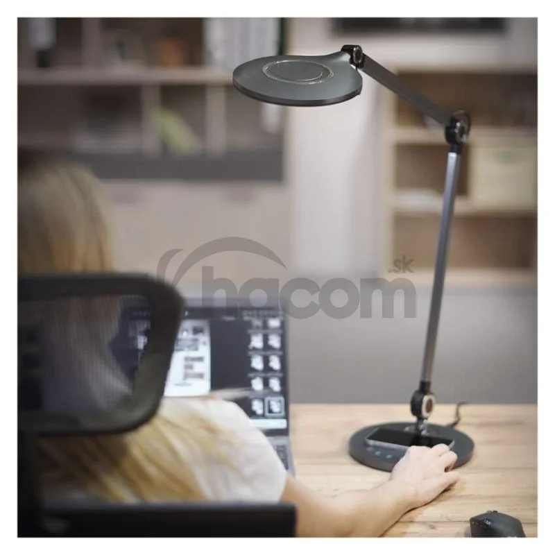 LED stolná lampa KAREN, sivá