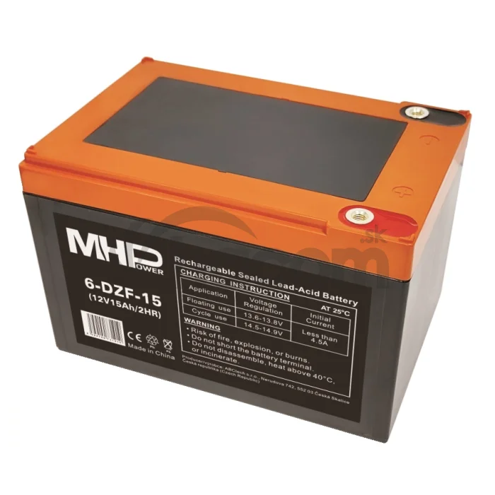 MHPower 6-DZF-15 Trakčná gélová batéria 12V/15Ah, Terminál D1 - M5, Deep Cycle