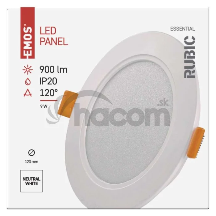 LED vstavané svietidlo RUBIC, okrúhly, biely, 9W, neutrálna biela