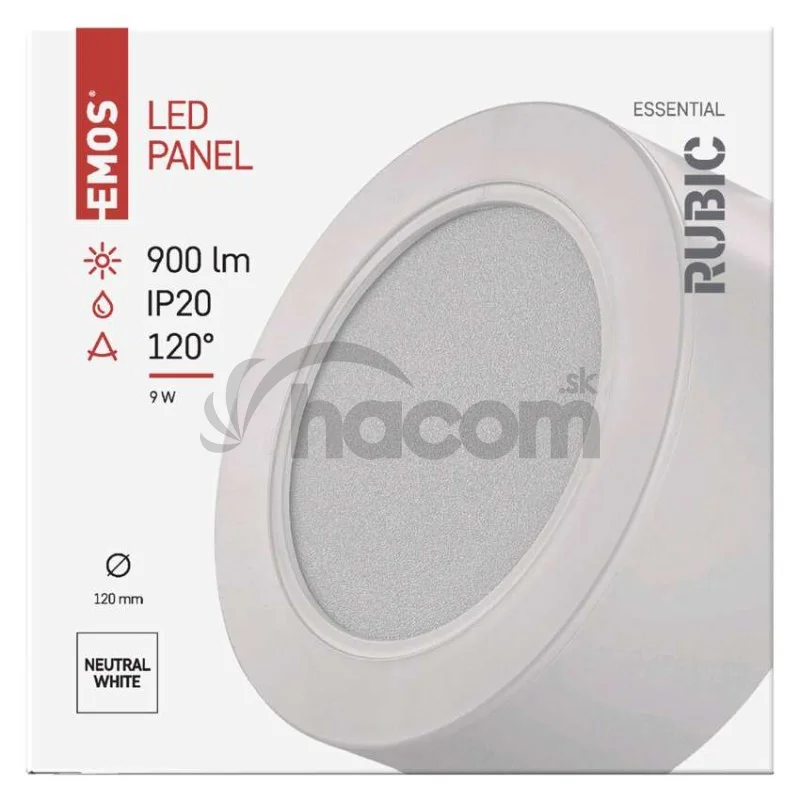 LED svietidlo 2v1 RUBIC okrúhle, biele, 9W, neutrálna biela