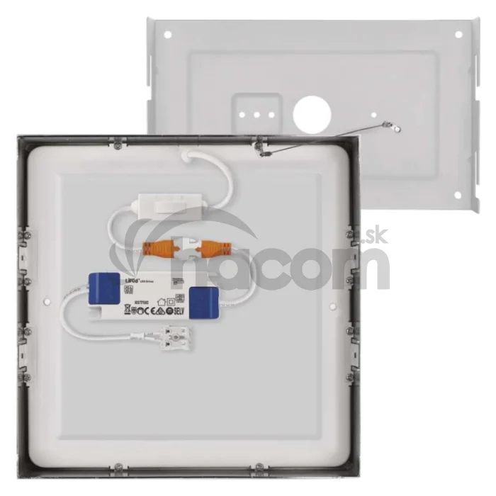 LED prisadené svietidlo, štvorec, strieborné, 21W, CCT