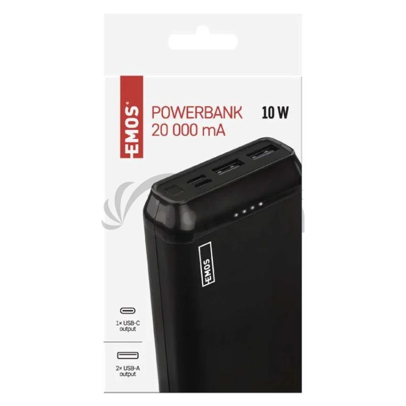 Power bank EMOS Alpha2 20, 20 000 mAh, 10 W, čierny