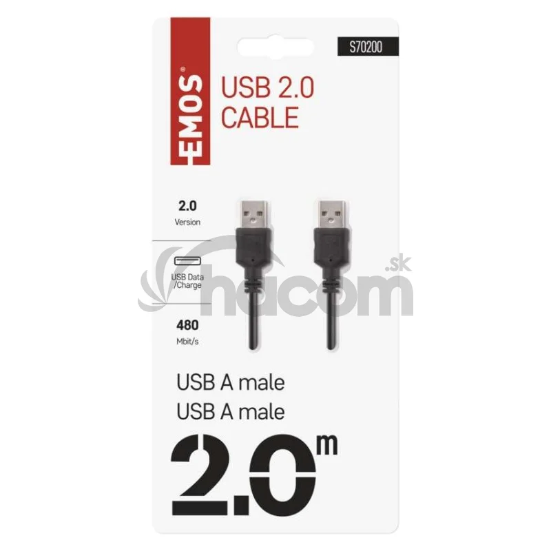 USB kábel 2.0 A vidlica – A vidlica 2m