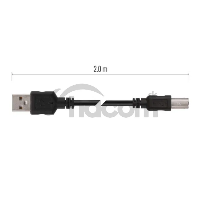 USB kábel 2.0 A vidlica – B vidlica 2m