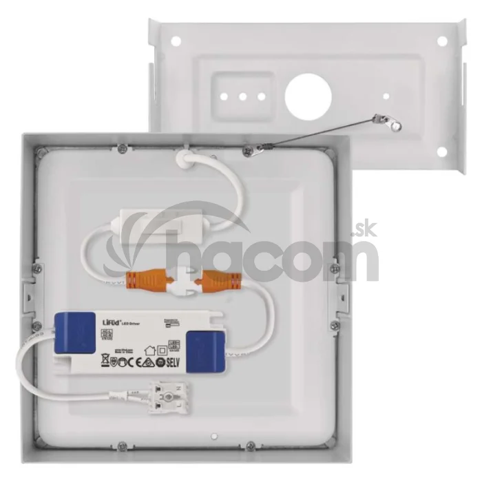 LED prisadené svietidlo, štvorec, biele, 12,5W, CCT