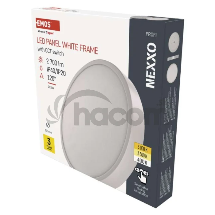 LED prisadené svietidlo, kruhové, biele, 28,5W, CCT