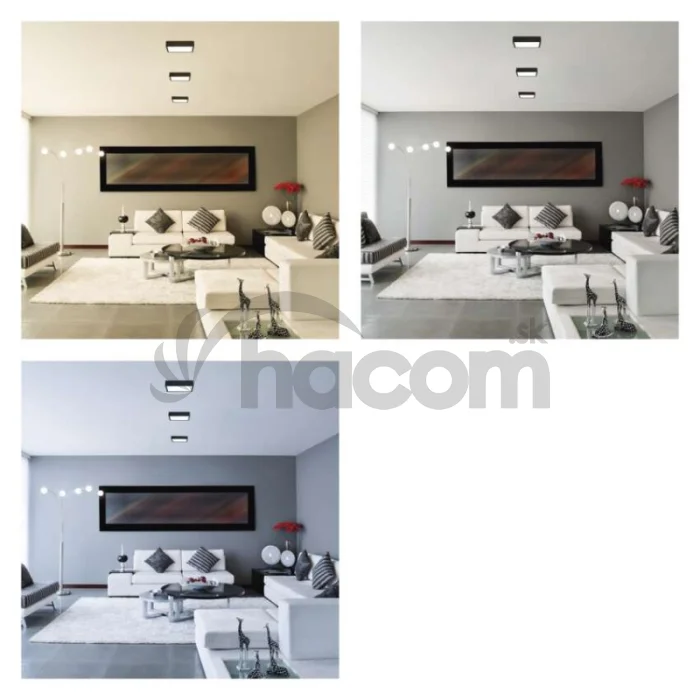LED prisadené svietidlo NEXXO, štvorcové, čierne, 12,5W, CCT