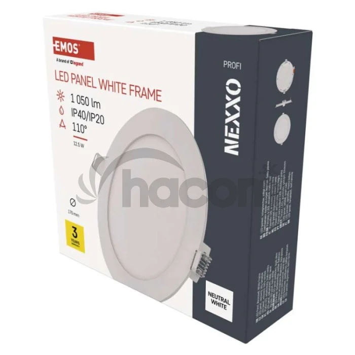 LED vstavané svietidlo NEXXO, kruhové, biely, 12,5W, neutrálna biela