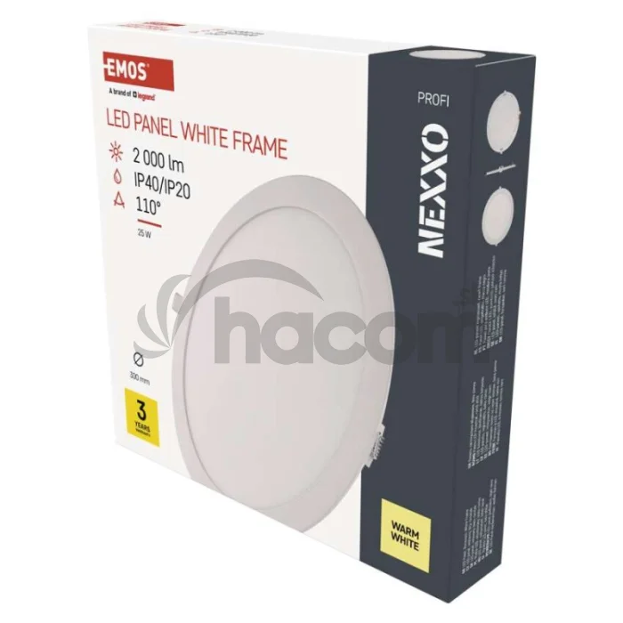 LED vstavané svietidlo NEXXO, kruhové, biely, 25W, teplá biela