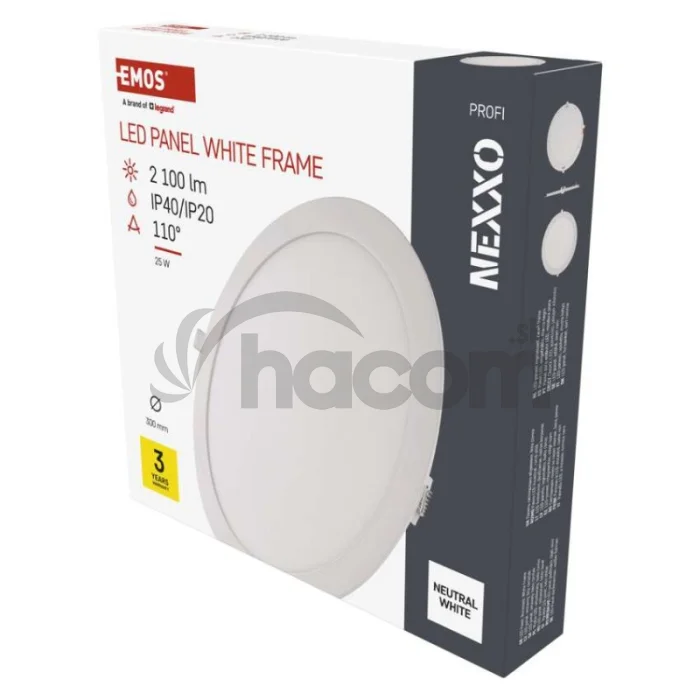 LED vstavané svietidlo NEXXO, kruhové, biely, 25W, neutrálna biela