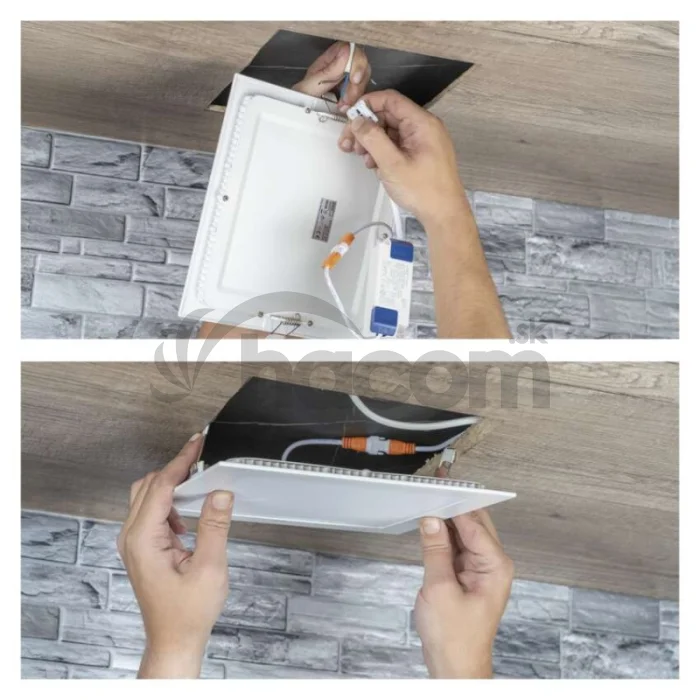 LED vstavané svietidlo NEXXO, štvorec, biely, 18W, neutrálna biela